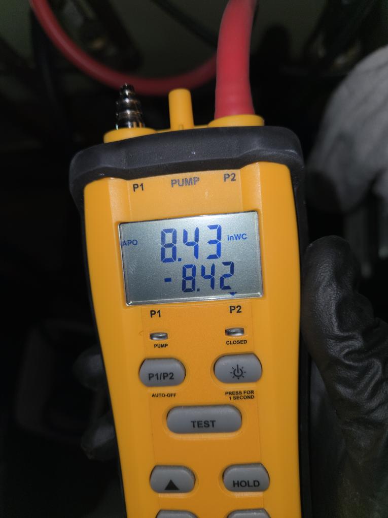 Completed the Rinnai tankless water heater maintenance today. I started off with flushing cleaner through it for 35 minutes. After I flushed 10 gallons of water through it. I cleaned the water inlet screen. I vacuumed out the inside of the water heater. I checked incoming gas pressure and that was according to manufacturer specifications. I completed the plumbing inspection as well. I checked the fixtures and drains and the only leak that I noticed was the kitchen sink. When ran on cold water it leaks from the handle and the water gets in the cabinet. The client's step son is replacing the sink. I noticed that the house's water pressure was 85 PSI, which is high. I also noticed that the temperature and pressure relief valve on the Rinnai has been leaking. I will send over an estimate to add a pressure reducing valve and to replace the leaking temperature and pressure relief valve.