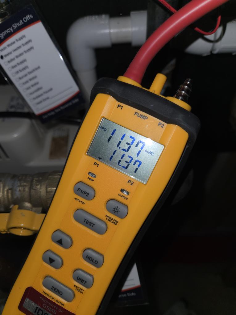 Completed both Rinnai tankless water heater maintenance's today. I flushed cleaner through them for 30 minutes. After that I flushed them out with 10 gallons of water. I cleaned the water inlet screens. I vacuumed out the inside of the units and vacuum the air filter. I checked incoming gas pressure and that was according to manufacturer specifications. I completed the plumbing inspection. I checked the fixtures and the drains and everything looked good other than this one connection on the sump pump drain line. We will schedule someone to come out and make the repair.