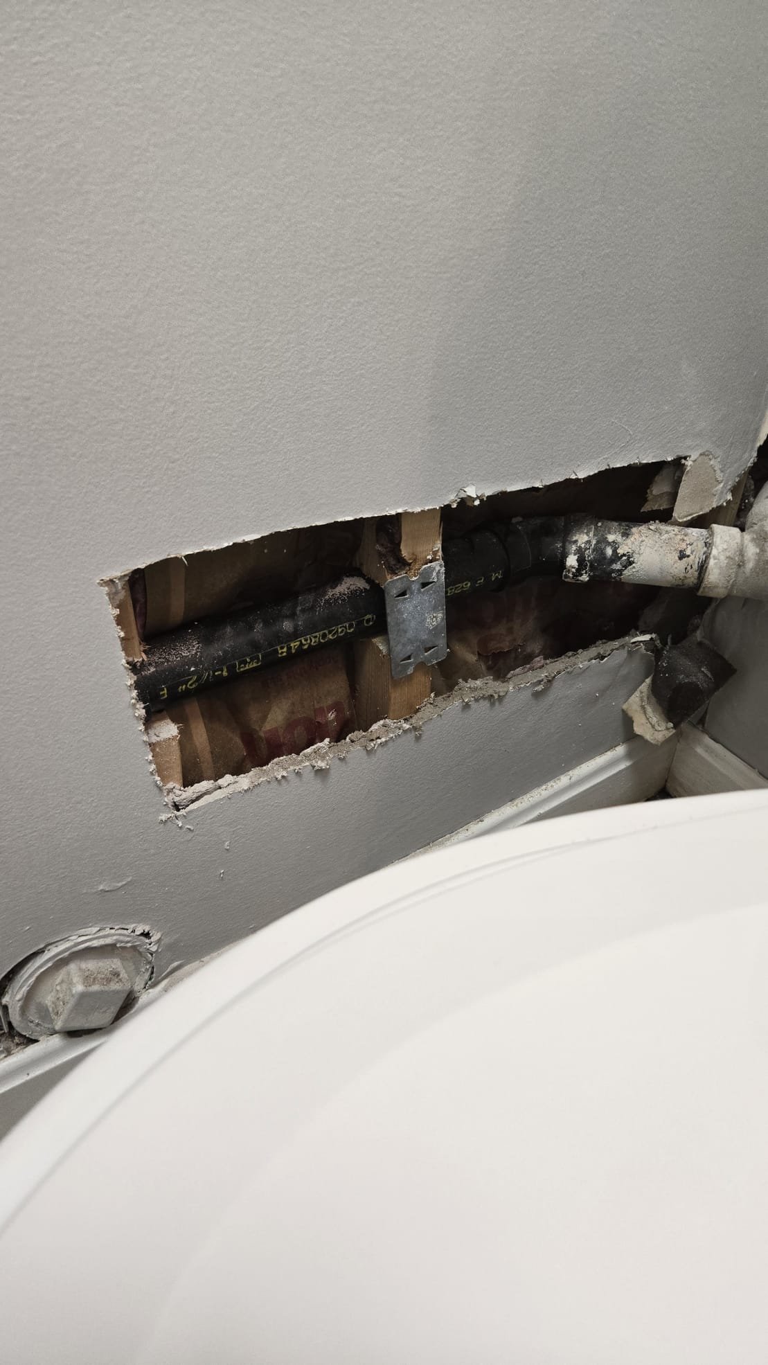 Replace valve and supply and install toilet