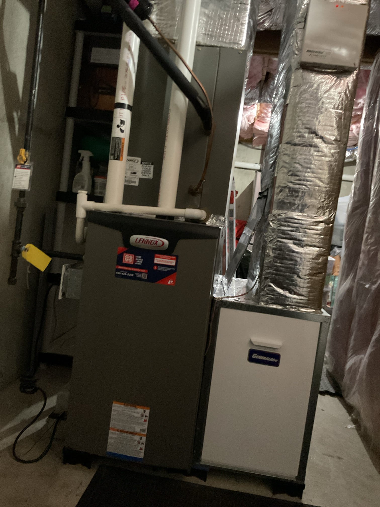 Heat exchanger has a blockage. Will need to replace as well as with the LP conversion kit. The low pressure switch does not appear to be installed, so we will need to install a new LP conversion kit with the low pressure switch.

The heat exchanger will be covered under Lennox warranty, however it is understood that should Lennox request an inspection of the heat exchanger, there is a chance the warranty may be denied due to the pressure switch never being installed.

Based on the venting, we will need to replace the concentric vent kit with Lennox Accelerator-style venting. The venting will also be adjusted to terminate out the bay over to provide proper separation from the Rinnai vent.