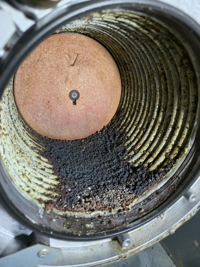 Completed the Rinnai tankless water heater maintenance today. I started off with flushing a cleaner through it for 40 minutes. After that I ran 10 gallons of water through it. I cleaned the water inlet screen. I vacuumed out the inside of the unit and the air filter. I checked incoming gas pressure and that was according to manufacture specifications. I also cleared the code 55 which is a service reminder. Next I completed the Veseman boiler maintenance. I cleaned the inside of the heat exchanger which was extremely dirty. I cleaned the flame sensor and electrode assembly. I cleaned out the trap and primed it. Lastly I ran the boiler on low and high fire and performed a combustion analyzer test that checks the units CO, CO2 and oxygen levels. The boiler was running great. I let the clients know about home club as well.