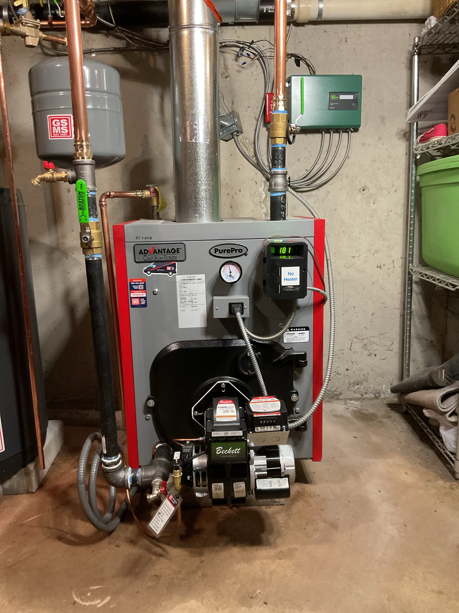 Project Overview

Due to the failure of the existing indirect coil and the age of the equipment, we propose replacing the entire system with a new Advantage Oil Boiler. This installation includes a new 40-gallon indirect water heater to handle the home's domestic hot water needs. The system will be piped for three distinct zones: First Floor, Second Floor, and the Indirect Tank.


Scope of Work

1. Boiler & Piping Installation

Boiler: Install one (1) Advantage Oil Boiler.

Near-Boiler Piping: Remove all old near-boiler piping and replace with new copper piping.

Circulation: Install three (3) new dedicated circulator pumps to control the First Floor, Second Floor, and Indirect Tank zones.


2. Domestic Hot Water

Install a new 40-Gallon Indirect Water Heater. This tank is heated by the boiler, providing ample hot water recovery for the home.


3. Venting & Fuel

Venting: The new boiler will be connected to the existing power vent system. Our Service Specialists will verify the power v