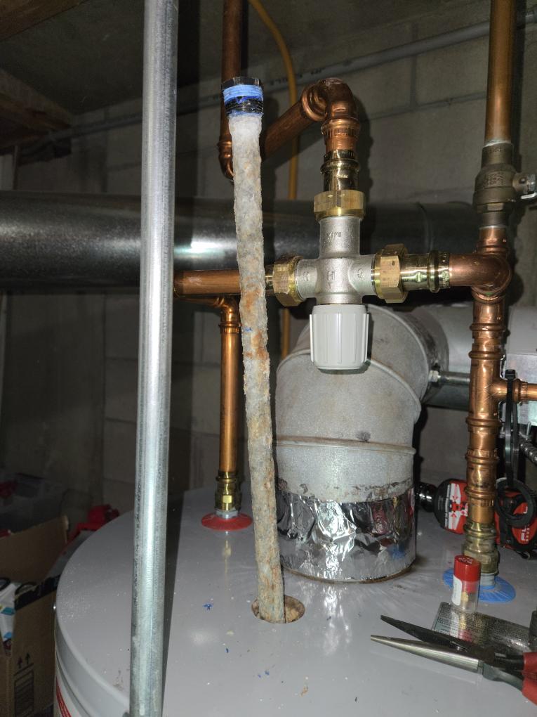 Completed the oil fired water heater maintenance today. I replace the oil filter, the nozzle and the pump strainer. I flushed the water heater. I pulled out the anode rod and checked it and it is starting to deteriorate after not even a year of being in. I performed a combustion analyzer test that checks the unit's CO, CO2 and oxygen level and it was running great. I also completed the plumbing inspection today. I inspected the drains and fictures and found that the drain under the sink is leaking. I also found that the toilet upstairs is leaking from the top and is very loose. I also told the client that I highly recommend that they get a water test done before installing a new water heater. The client was going to reach out to us for when she would like us to come out to take a look at the leaking pipe and toilet. 