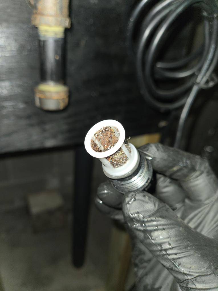 Completed the plumbing visit today. I started off with doing the maintenance on the Rinnai tankless water heater. I started off with running a cleaner through it for 35 minutes. After that I flushed 10 gallons of water through it. I cleaned the water inlet screen which was very dirty. I vacuumed out the inside and vacuumed the filter. I checked incoming gas pressure and that was according to manufacturer specifications. I checked all the fixtures and drains in the house and everything looked great!