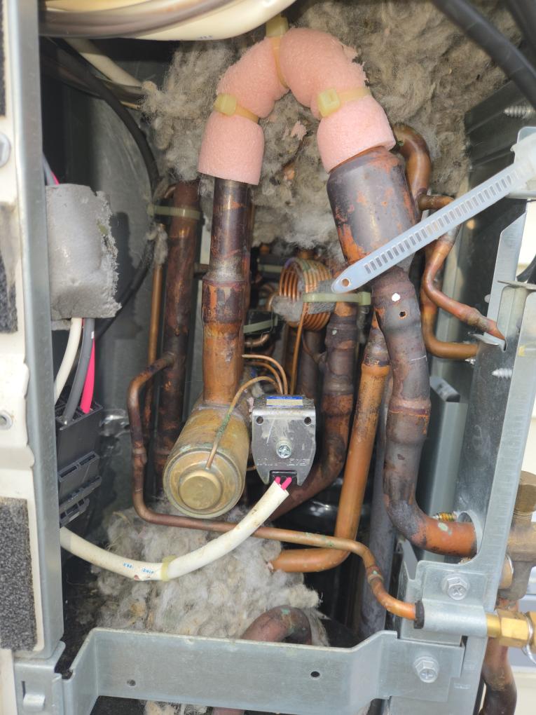 Found that some wires were chewed by a mouse. Waiting for Mitsubishi to call me back to get availability on parts and or a new unit. We will let you know as soon as we hear back from them.