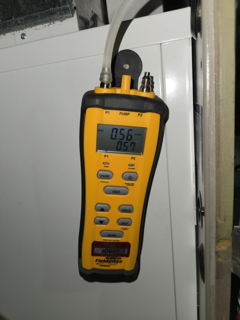 Replaced the failed gas valve that is covered under warranty. I adjusted the high and low fire gas pressures. I also ran a combustion analyzer test in high and low fire. This checks the units CO, CO2 and oxygen levels. Lastly I checked for leaks and everything was good.