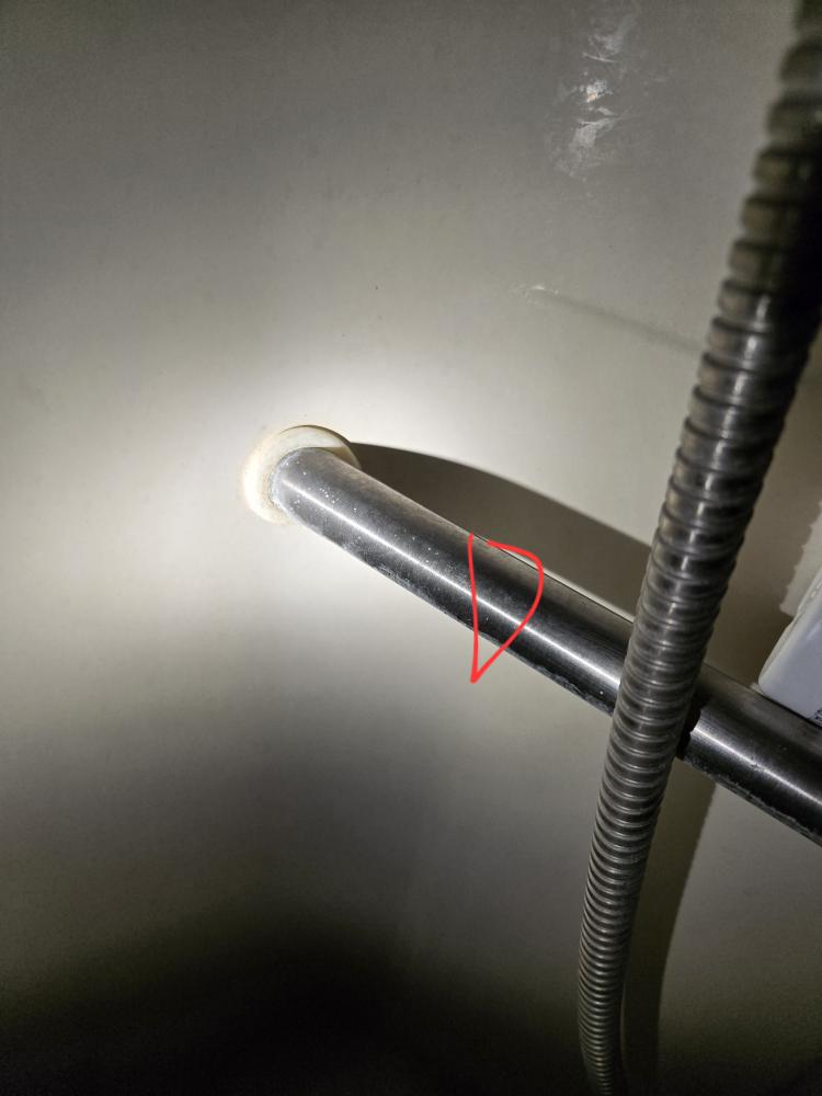 Replace toilet. Cutout old iron flange and add stainless steel flange. Replace Kohler canister gasket. Measure shower for replacement.