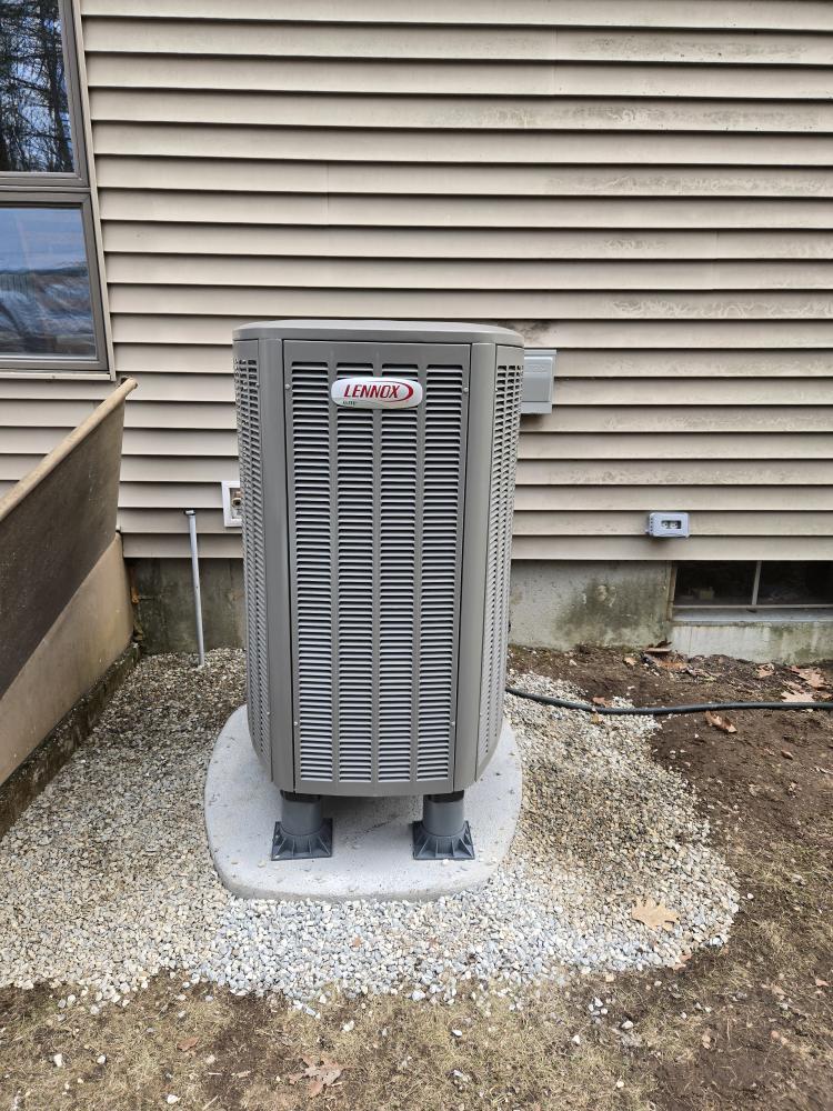 Installed Lennox heat pump