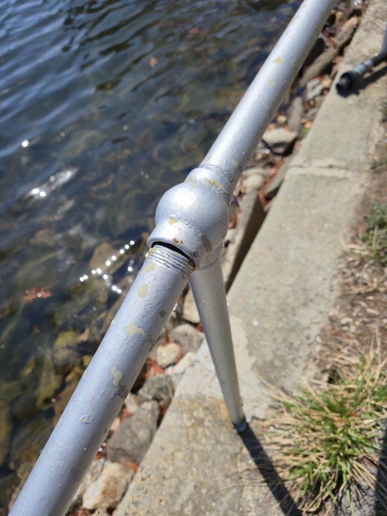 Completed the AC maintenance today. Started off with washing the outdoor condensers coil with coil cleaner and water. I checked all the electrical connections and the capacitor and everything was good. Inside I replaced the air filter with a client supplied filter. I cleaned the indoor coil with coil cleaner. I brushed and flushed the condensate trap with cleaner. I connected my gauges and ran the unit in cooling. The system was running great! I took some pictures of the dock railing and we will be in touch soon.