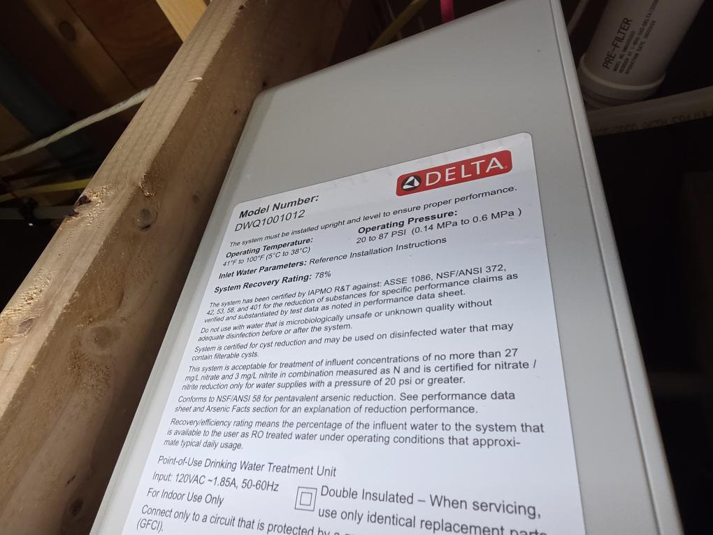Getting info on delta reverse osmosis unit.Spoke with Delta tech service,found water leaking from inside of seal unit.Delta is sending customer new unit