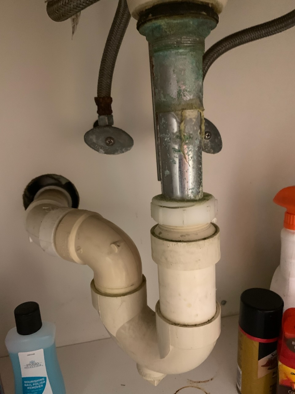 Rebuild wash box valve, replace washing machine braided supply hoses, replace kitchen faucet, replace kitchen sink waste drain, replace kitchen faucet hot + cold valves, replace dishwasher valve, replace dishwasher braided supply hose, replace bathroom faucet, replace bathroom faucet hot + cold supply valves.