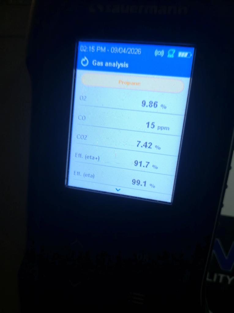 Completed the furnace maintenance today. I had to adjust the incoming gas pressure and I set it to 11.5 inches water column. Other than that everything was running great. Please see the attached form.