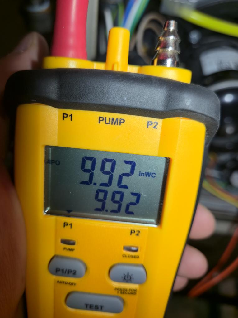 Checked incoming and outgoing gas pressures and everything looked good. Performed a combustion analyzer test and all my readings were good as well. I noticed that the low pressure switch is faulty and was never hooked up into the circuit from when the unit was installed. We will send over an estimate to replace the low pressure switch.