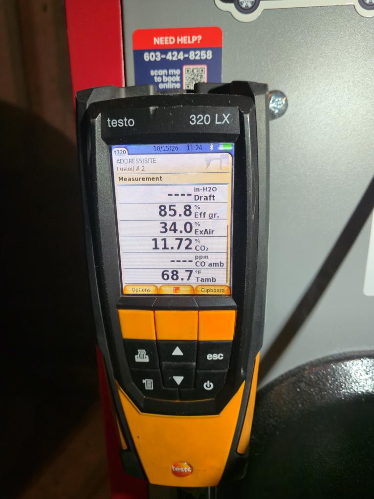 Completed the oil boiler maintenance today. Everything went great! I had to replace the failing capacitor on the exhaust power venter. Please see the attached form.
