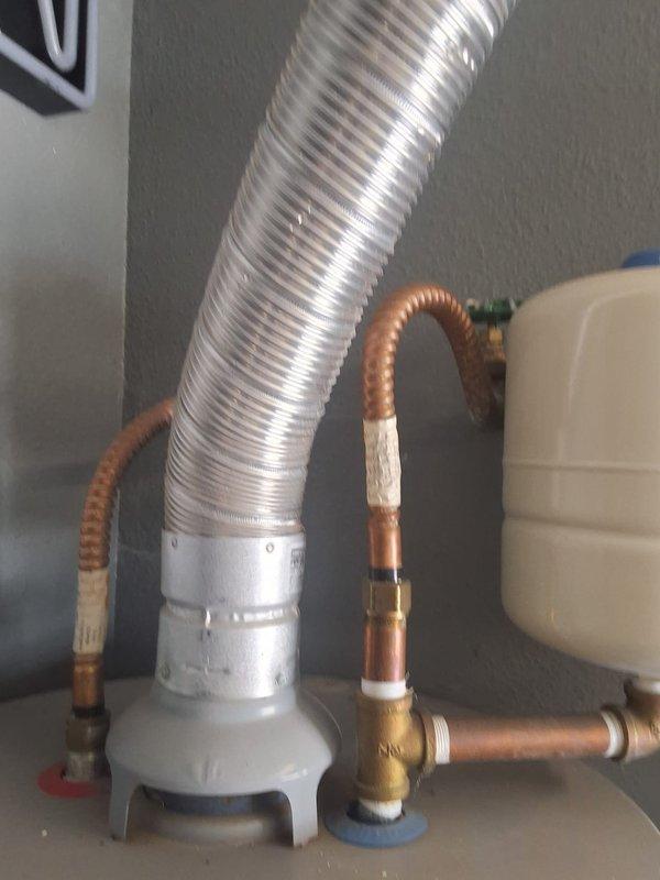 Replaced a leaking 24-year-old 50-gallon gas water heater with a new unit, including proper installation of earthquake strapping, expansion tank, copper supply lines, and flexible aluminum venting. All work was completed in accordance with local building codes, and necessary permits were obtained for the installation.