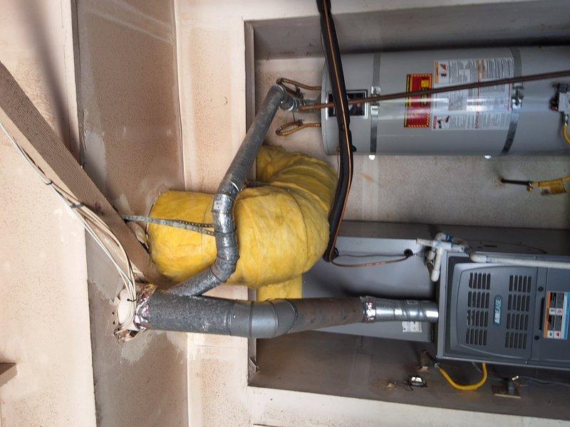 Responded to a leaking 50-gallon gas water heater located in the garage. Completed full replacement of the failed unit with a new 50-gallon gas water heater, including proper connection of all water supply lines, gas line, and venting systems. Installed new copper piping connections, secured flexible gas line to manufacturer specifications, and ensured all safety labels and temperature-pressure relief valve were properly positioned. Tested unit for proper ignition, verified no gas leaks at connections, confirmed adequate hot water delivery, and inspected all plumbing connections for leaks before final approval.
