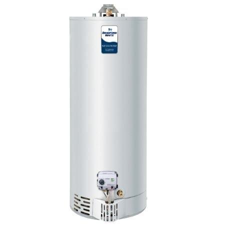 Replaced 40-gallon gas water heater in garage location with new URG140T6N unit. Installed new brass ball valve with green handle on water supply line for improved shutoff control. Customer advised they will obtain required permit for installation.