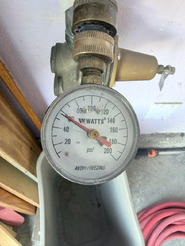 Replaced existing 50-gallon gas water heater, originally installed in 2005, with new Diamond Defender unit in residential utility closet. Installation included proper venting with flexible metal ductwork, mounting of expansion tank, installation of WATTS pressure relief valve and gauge assembly, and connection of all water supply lines and gas piping per manufacturer specifications and local code requirements.