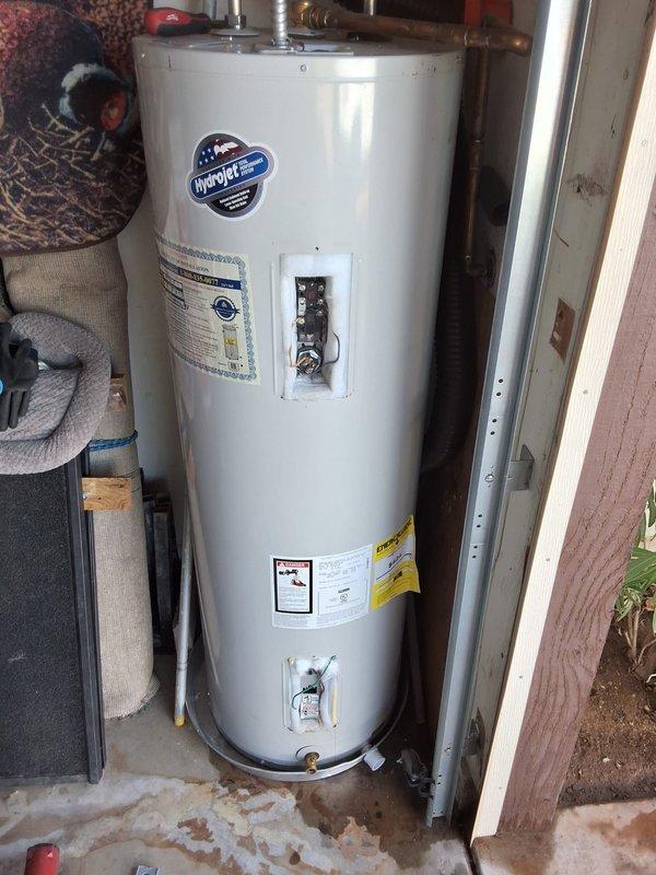 Responded to warranty callback on RE340T6 residential electric water heater experiencing repeated heating failures. Upon arrival, identified failed upper and lower heating elements due to severe mineral buildup and sediment accumulation from poor water quality conditions. Replaced both upper and lower heating elements that showed extensive scaling and corrosion. This visit addresses issue that should have been completed during previous service call when thermostats were replaced, as elements were likely compromised at that time. Unit has required multiple service visits since installation due to ongoing water quality issues causing premature component failure. Documented extensive mineral deposits on removed elements with photographic evidence. Tested unit operation after element replacement and verified proper heating function. Recommended water treatment system or filtration to prevent continued degradation of tank components.