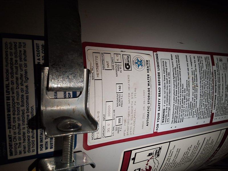 Performed inspection and estimate on a 20-year-old Bradford White 30-gallon natural gas water heater (Model BLN-6, Serial HE9926772, manufactured January 1999) that has reached end of serviceable life and requires replacement. Documented existing unit specifications showing 30,000 BTU/HR input and 150 PSI maximum working pressure. Provided estimate for replacement with American Standard GN30L1-4-6 model as requested, discussed permit requirements, and scheduled installation window for Friday afternoon between 3:00-6:00 PM.