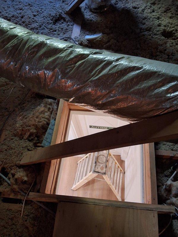 Responded to service call for inspection of existing 50-gallon gas water heater located in attic with insulation blanket. Unit age and model information unavailable due to insulation covering. Assessed installation and discussed replacement options including tankless versus standard tank water heater configurations. Provided technical recommendations and permit requirements for proposed replacement work.