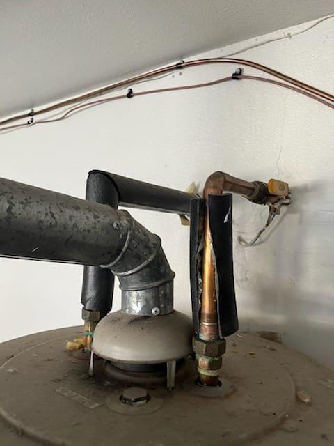 Completed inspection and provided estimate for preventative replacement of 26-year-old 50-gallon gas water heater. Assessed existing A.O. Smith unit and associated plumbing connections, including copper supply lines, gas piping, and venting system. Presented American Standard replacement unit option and advised customer of required city permitting for installation.