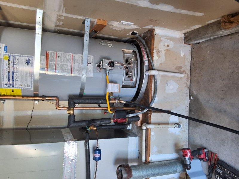 Completed warranty service on Bradford White water heater model GS675URRS experiencing intermittent operation and water temperature fluctuations between 115°F-134°F. Following initial installation and multiple diagnostic visits, systematically addressed component failures including defective gas control valve, burner assembly, and pilot assembly. Bled circulation pump to remove air from system and verified proper operation. Replaced gas control valve, complete burner assembly, and pilot assembly under manufacturer warranty. Tested all connections, verified proper gas flow, and confirmed stable water temperature output at multiple fixtures throughout the residence. Unit operating within normal parameters upon completion.