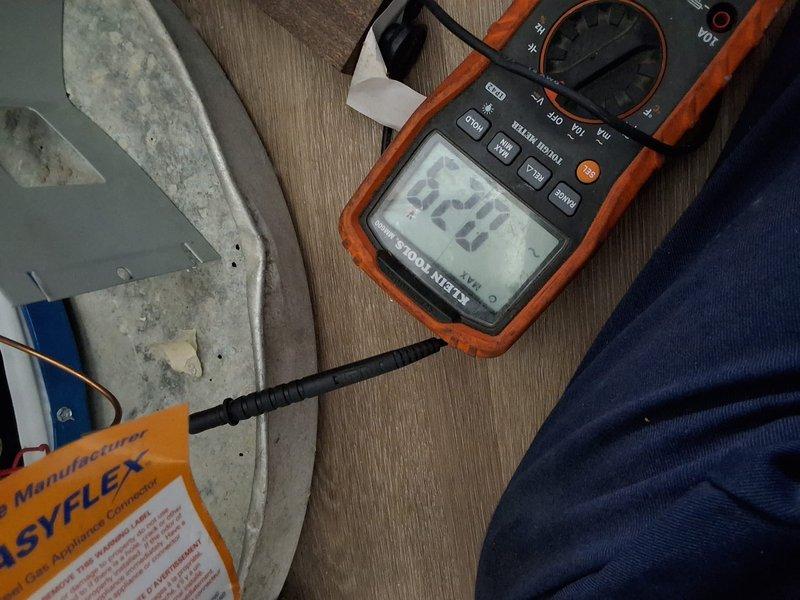 # Warranty Service - No Hot Water Condition

Responded to warranty call for Goodman water heater model GN30T1, serial D26-019199, reporting no hot water. Upon arrival, performed diagnostic testing using digital multimeter to check electrical components and heating element continuity. Multimeter readings indicated 0.22 ohms resistance on heating element, confirming element failure as cause of no hot water condition. Inspected unit installation, plumbing connections, and overall system operation. Replaced defective heating element under first-year manufacturer warranty. Verified proper electrical connections to new element, tested thermostat operation, and confirmed water heater restored to full functionality with adequate hot water production. Unit now operating within normal parameters. All work completed under warranty coverage with no charge to customer.