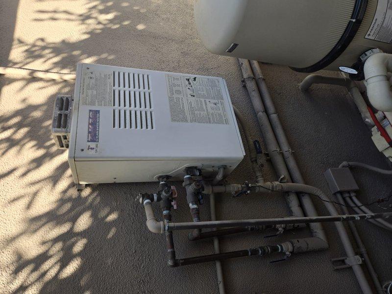 Performed a preventative replacement of an existing Takagi tankless water heater (Model TK1S) with a new Navien tankless unit. Disconnected and removed the old unit, installed the new tankless heater with its venting, isolation valves, and gas, water, and electrical connections, then pressure-tested for leaks and verified proper operation.