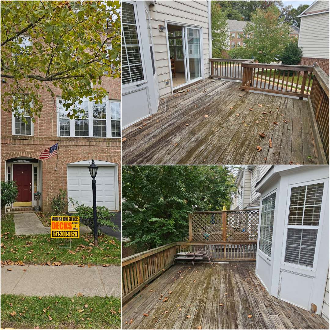 DECK TEARDOWN & REBUILD JOB COMING SOON. 
FAIRFAX, VA 
CALL FOR A FREE ESTIMATE.
DECKS-PATIOS-ENCLOUSURES.
VANQUISH HOME SERVICES 571-200-7764 DECK TEARDOWN & REBUILD JOB COMING SOON. 
FAIRFAX, VA 
CALL FOR A FREE ESTIMATE.
DECKS-PATIOS-ENCLOUSURES.
VANQUISH HOME SERVICES 571-200-7764