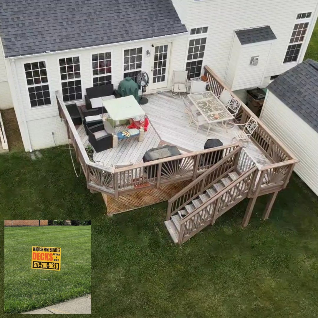 DECK RESURFACING FROM WOOD TO FULL COMPOSITE JOB STARTING SOON. 

IN STAFFORD, VA 22554

CURRENTLY IN YOUR AREA PROVIDING DISCOUNTS ON ALL YOUR EXTERIOR HOME IMPROVEMENT PROJECTS

DECKS, PATIOS, ENCLOSURES.

VANQUISH HOME SERVICES 
571-200-9628
