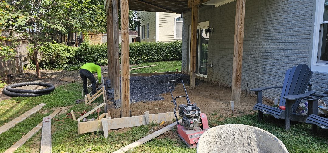 STAMPED CONCRETE PATIO IN PROGRESS IN ALEXANDRIA, VA

VANQUISH HOME SERVICES 571-200-9628 
