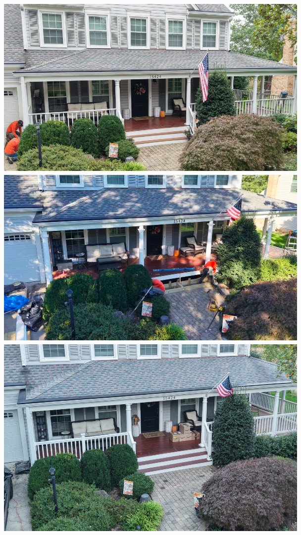 NEW FRONT PORCH COLUMNS, RAILINGS & STEPS COMPLETED. 
CENTREVILLE, VA
VANQUISH HOME SERVICES 
571-200-9628  NEW FRONT PORCH COLUMNS, RAILINGS & STEPS COMPLETED. 
CENTREVILLE, VA
VANQUISH HOME SERVICES 
571-200-9628