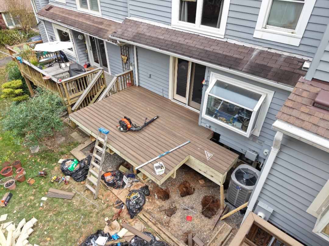 NEW DECK BUILD IN PROGRESS. 
RESTON, VA
VANQUISH HOME SERVICES 571-200-9628  NEW DECK BUILD IN PROGRESS. 
RESTON, VA
VANQUISH HOME SERVICES 571-200-9628