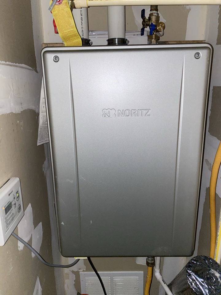 Installation of Noritz tankless water heater in Upper Marlboro MD. 