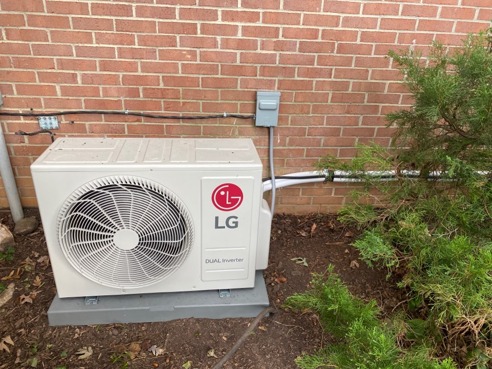 Install of LG ductless mini split system in Fort Washington MD