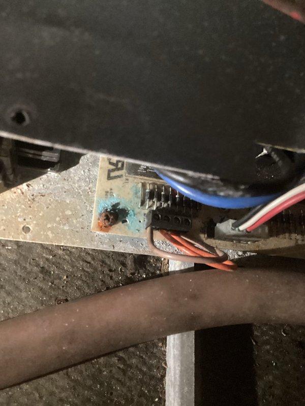 Performed annual maintenance service on ClimateMASTER geothermal system (21 years old) and Steibel Eltron tankless water heater (3 years old). Replaced RO filtration cartridge in water treatment system and inspected circuit board showing signs of corrosion/burn damage in control module that will require follow-up attention.