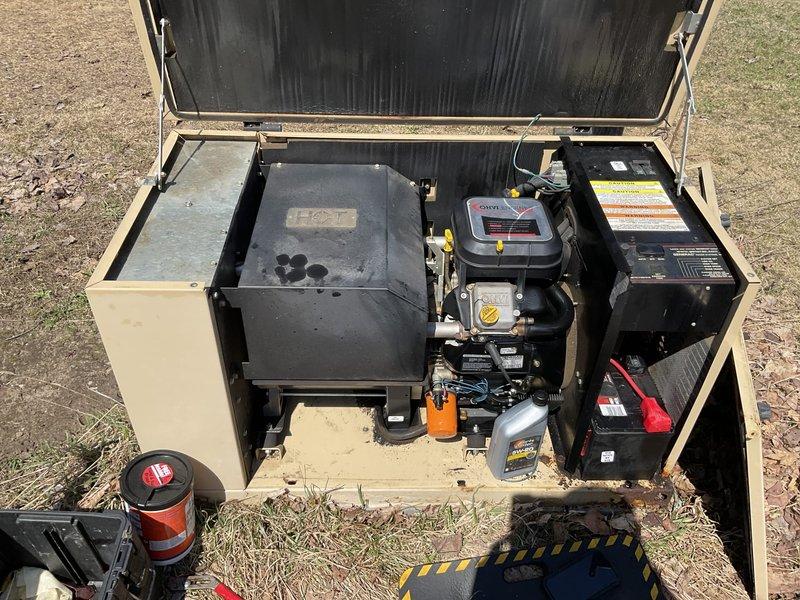 Completed scheduled tune-up on standby Generac generator unit. Performed comprehensive maintenance including oil change, spark plug inspection and replacement, air filter service, and battery terminal cleaning. Verified all mechanical components, fuel lines, and electrical connections were secure and functioning properly. Unit tested successfully under load with no operational issues noted.