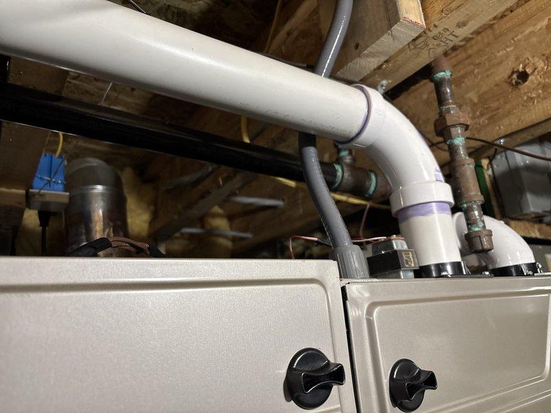 Conducted on-site estimate for natural gas line installation to serve three outdoor appliances: gas grill, fireplace, and fire pit. Assessed existing gas infrastructure in unfinished basement utility area, documented current mechanical systems including exposed plumbing, ductwork, and electrical components, and determined routing requirements for new gas lines to reach exterior locations.
