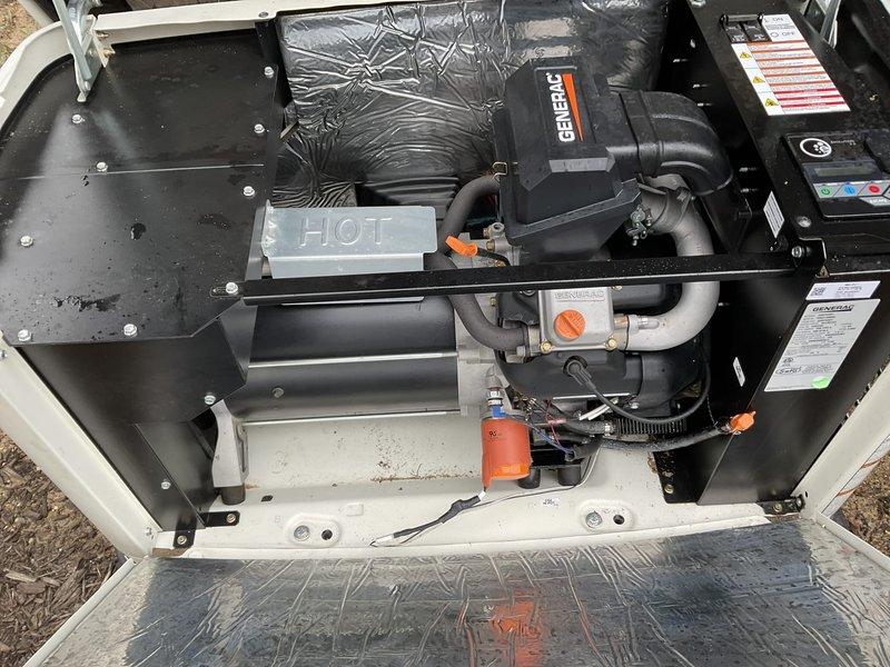 Completed comprehensive tune-up service on 8-year-old Generac standby generator and 12-year-old American water heater. Performed full system inspection, verified all mechanical and electrical connections, checked generator oil level and condition, inspected air filter, tested battery voltage and charging system, and confirmed proper operation of all safety controls and automatic transfer switch functionality.