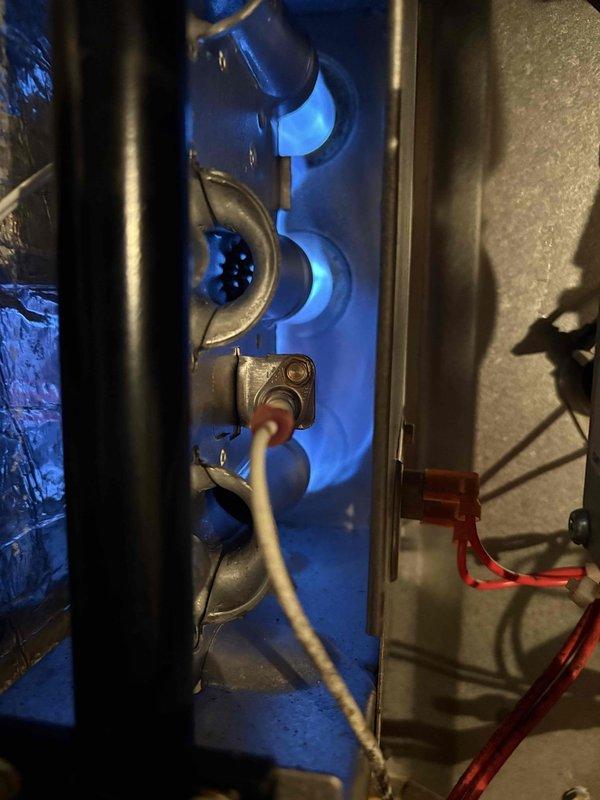 Responded to gas leak call on 13-year-old Bryant furnace system. Gas utility had identified a plugged heat exchanger as the source of the leak. Upon inspection, accessed furnace cabinet and examined heat exchanger assembly, burner compartment, and associated gas piping connections. Documented existing conditions with photos showing heat exchanger configuration, internal components, and system layout. Confirmed findings and provided assessment to customer for next steps.