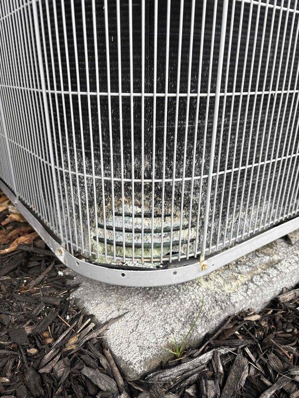 Responded to cooling system emergency with water discharge on basement floor. Upon arrival, discovered condensate drain line blockage causing overflow from air handler. Cleared obstruction from drain line, verified proper drainage flow, and tested system operation to ensure no further water discharge. Inspected outdoor condenser unit for any related issues and confirmed unit operational with normal function restored.