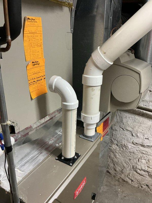 Provided estimate for air conditioning system replacement. Inspected existing HVAC equipment including basement-installed furnace/air handler with PVC venting and attic-mounted evaporator coil unit (Nordyne model C3RA-048C-C utilizing R22 refrigerant). Customer inquired about honoring previous quote from August; explained standard 60-day estimate validity period and documented current system conditions with photographs for updated pricing.