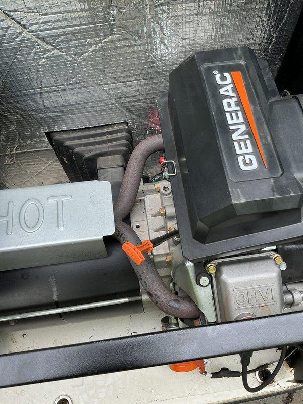 Completed routine preventive maintenance and tune-up on Generac standby generator system. Inspected all major components including gas valve assembly, electrical connections, and ventilation systems. Verified proper operation of Robertshaw gas valve, checked all hose connections and wiring for secure fit and signs of wear, and confirmed unit enclosure integrity. All components found to be in satisfactory working condition with no immediate service needs identified.