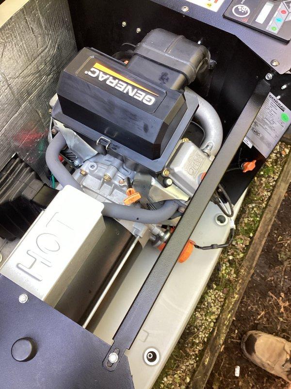 Completed routine preventative maintenance tune-up on residential Generac standby generator unit. Performed comprehensive inspection of engine components, electrical connections, and control systems. Verified proper operation of all mechanical assemblies including carburetor, fuel lines, cooling system tubing, and mounting hardware. Inspected wiring harnesses and electrical connections for secure attachment and proper termination. Confirmed control panel functionality and indicator lights operating correctly. Unit found in good operational condition with all components properly assembled and weather-protected within enclosure. Generator tested and ready for automatic operation during power outages.
