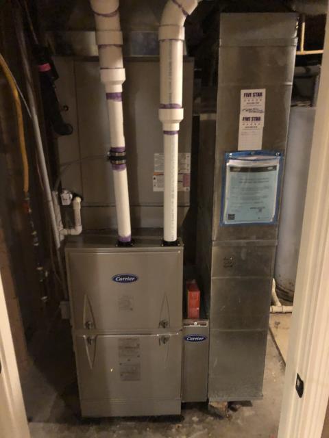 I installed a Carrier 96% 100,000 BTU Gas Furnace and a Carrier 16 SEER 5 Ton Air Conditioner. I cycled the system multiple times to ensure functionality. System is operational upon departure. 