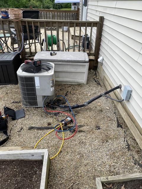 I completed a diagnostic service call on an ICP air conditioner. I determined that the unit was low on refrigerant. I recharged the unit and replaced the capacitor. The unit is now cooling properly.