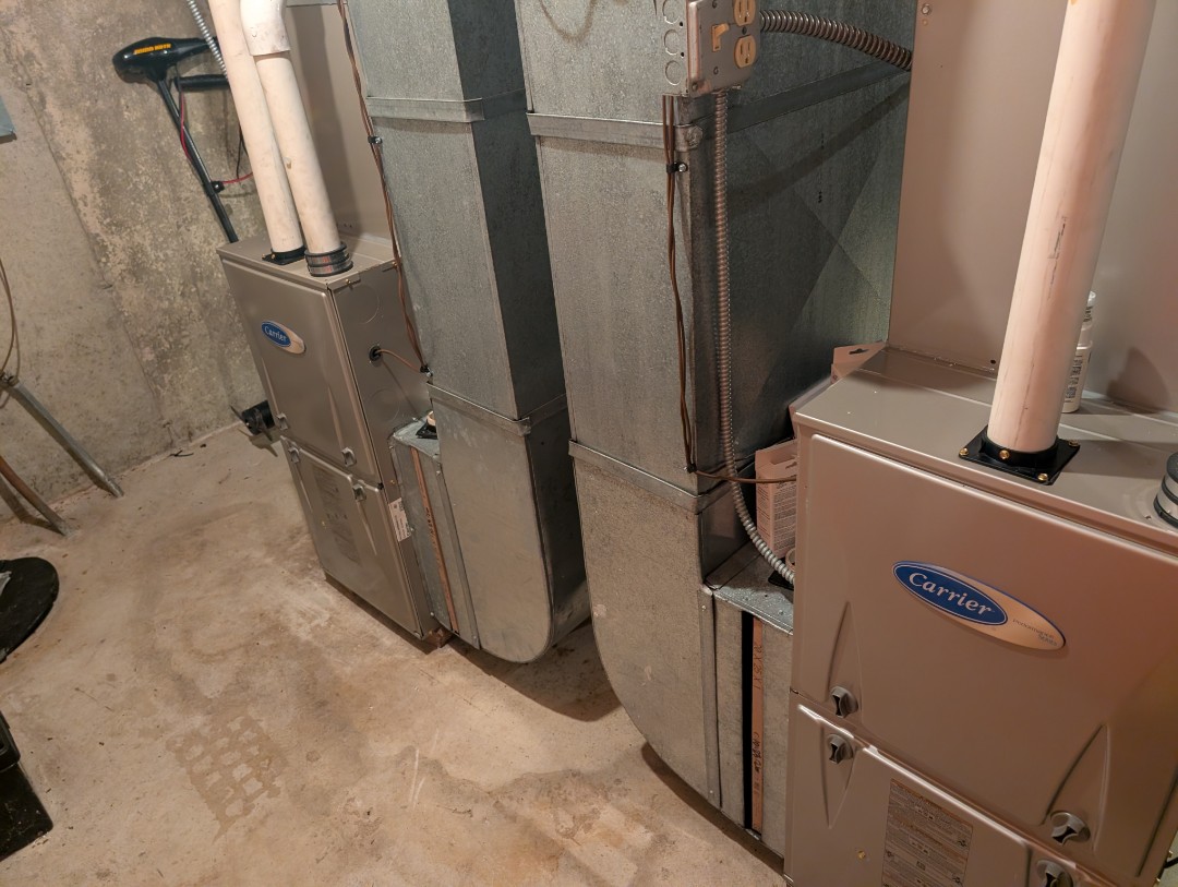 Clean and check Service being done on Carrier furnaces and Aprilaire humidifiers