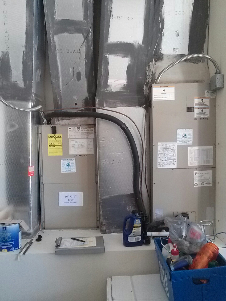Performed maintenance on 2 Aire Flo a.c. units