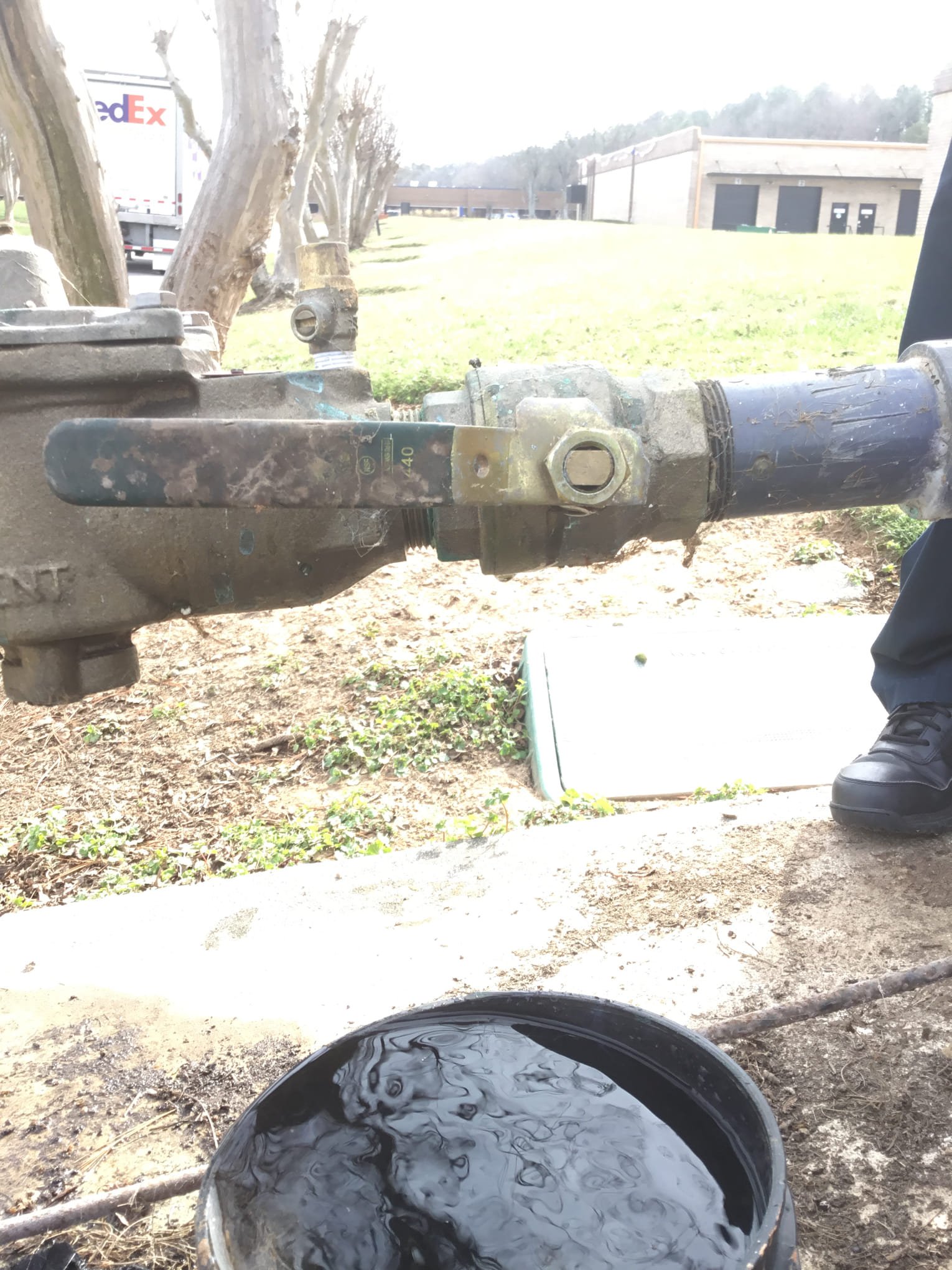 Payment: Check
Upon arrival at the residence, I conducted an initial investigation into potential underground leakage causing sinkholes in the concrete area located between the two buildings. The sinkhole is positioned centrally between both structures, suggesting the leak may originate from a shared main line or an individual service line from one of the buildings that is running continuously.
During the inspection, I found that the water meter for Building B (left side) is currently buried and inaccessible, though management reported a consistently high water bill for this unit, which strongly indicates a leak. Conversely, the water meter for Building A (right side) is currently registering usage due to an existing irrigation leak and a backflow preventer leak. Because of this constant flow, I am unable to verify if there is an additional secondary underground leak for Building A until the known surface leaks are repaired. Payment: Check
Upon arrival at the residence, I conducted an initial investigation into potential underground leakage causing sinkholes in the concrete area located between the two buildings. The sinkhole is positioned centrally between both structures, suggesting the leak may originate from a shared main line or an individual service line from one of the buildings that is running continuously.
During the inspection, I found that the water meter for Building B (left side) is currently buried and inaccessible, though management reported a consistently high water bill for this unit, which strongly indicates a leak. Conversely, the water meter for Building A (right side) is currently registering usage due to an existing irrigation leak and a backflow preventer leak. Because of this constant flow, I am unable to verify if there is an additional secondary underground leak for Building A until the known surface leaks are repaired.